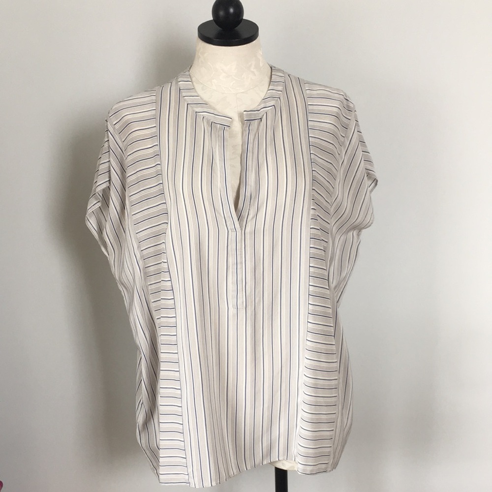 BCBG Silk Oversized Blouse Top